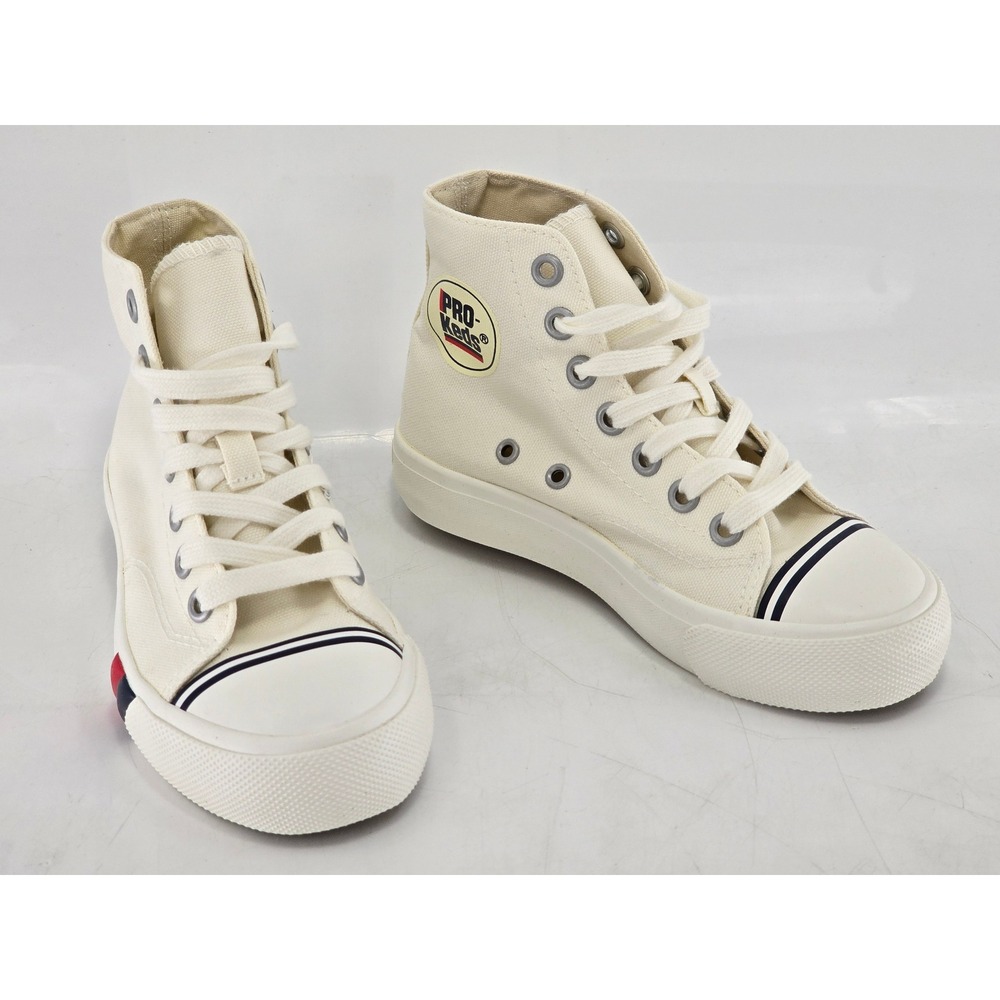 Pro-Keds Royal Hi High Top Sneakers Mens 11 Cream Canvas Basketball - Excellent